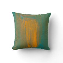 Teal to Orange Throw Pillow
