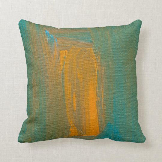 Teal to Orange Throw Pillow