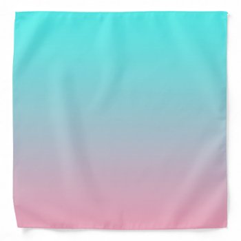 Teal To Pink Simple Gradient Blended Background Bandana by MHDesignStudio at Zazzle
