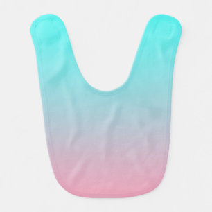 Teal to Pink Simple Gradient Blended Background Bib