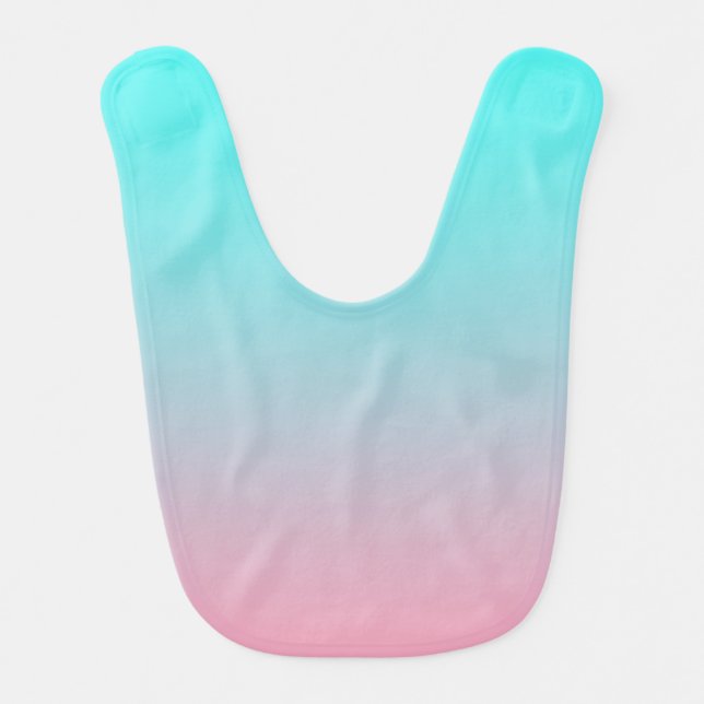 Teal to Pink Simple Gradient Blended Background Bib (Front)