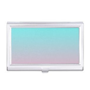 Teal to Pink Simple Gradient Blended Background Business Card Case