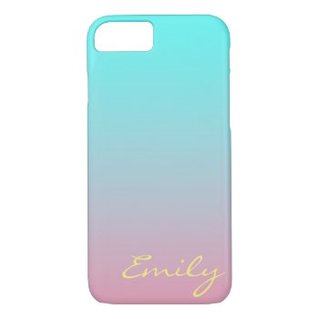 Teal To Pink Simple Gradient Blended Background Iphone 8/7 Case by MHDesignStudio at Zazzle