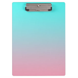 Teal to Pink Simple Gradient Blended Background Clipboard