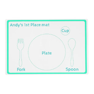 Teal Toddler Place Setting Guide Placem Placemat