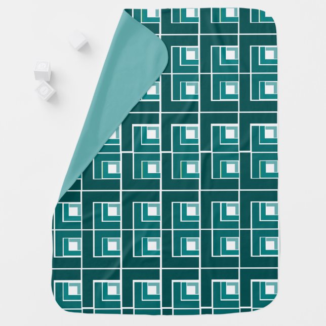 Teal Topsy Turvy  Baby Blanket (In Situ)