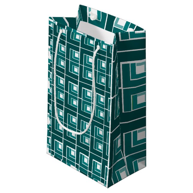 Teal Topsy Turvy  Small Gift Bag (Front Angled)