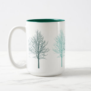 Teal Trees Two-Tone Coffee Mug