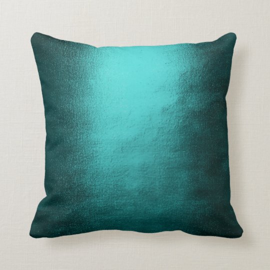 Teal Tropical Aquatic Green Gray Abstract Ocean Throw Pillow 