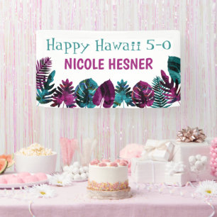 Teal, Tropical Berry Pink Hawaii 5-0 50th Banner