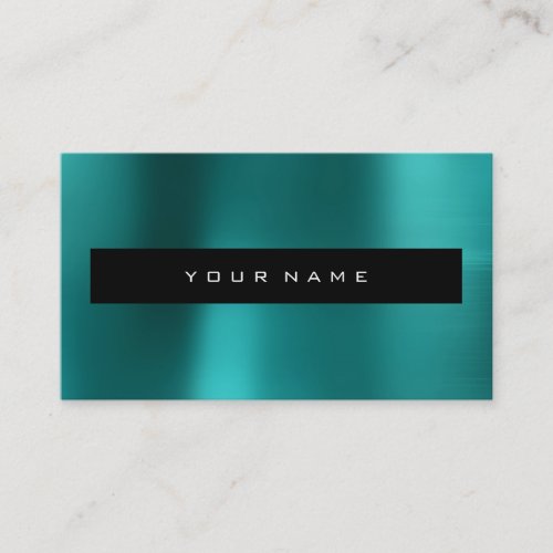 Teal Tropical  Metallic Black Vip Fashion Stylist Business Card