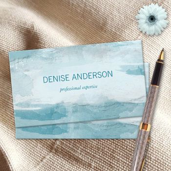 Teal Turquoise Abstract Ocean Business Card by sunnysites at Zazzle