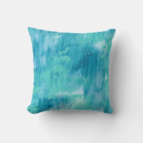 Teal Turquoise Abstract Throw Pillow