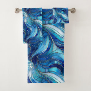 Teal, Turquoise, and Blue Towel Set