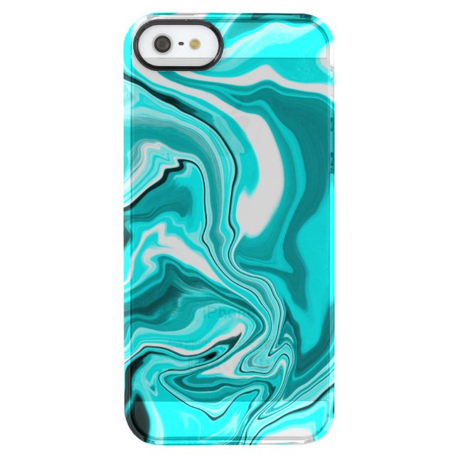 Teal, Turquoise and White Marble  Uncommon iPhone Case (Back)