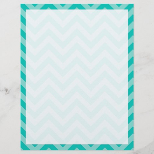 Teal Turquoise Aqua Large Chevron ZigZag Pattern (Front)