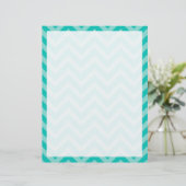 Teal Turquoise Aqua Large Chevron ZigZag Pattern (Standing Front)