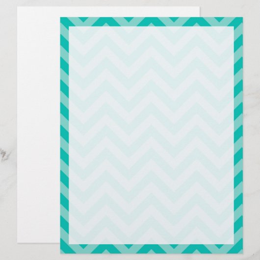 Teal Turquoise Aqua Large Chevron ZigZag Pattern (Front/Back)