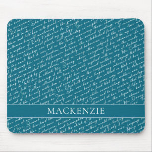 Teal Turquoise Austen Pride Prejudice Netherfield Mouse Pad
