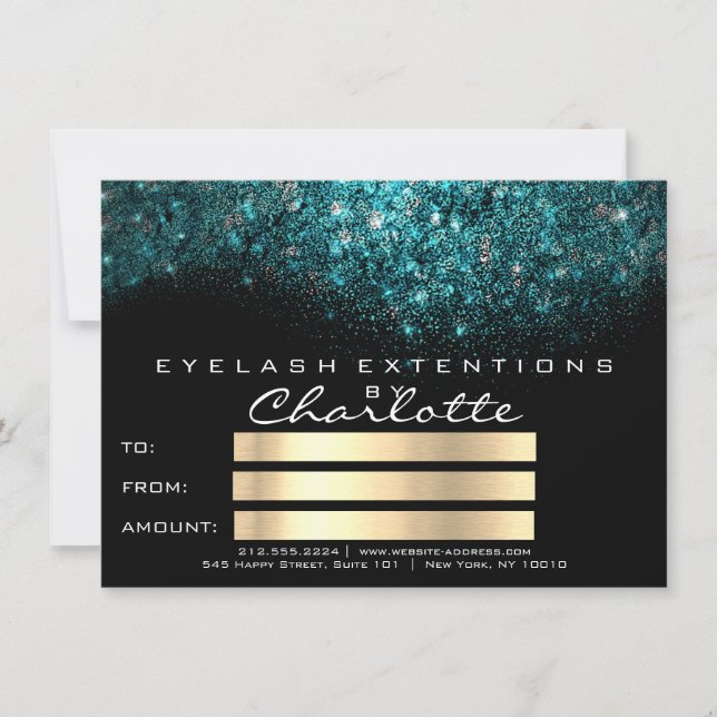 Teal Turquoise Blue Black White Certificate Gift (Front)
