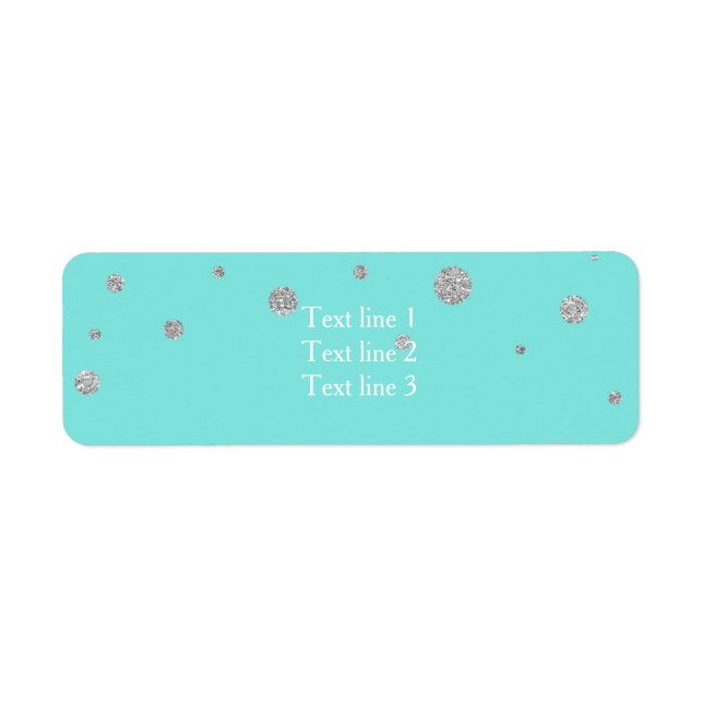 Teal Turquoise Blue & Bow Wedding Label (Front)