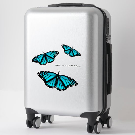 teal turquoise blue butterfly sticker