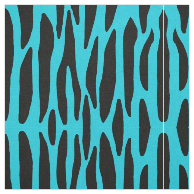 Teal Turquoise Blue Zebra Animal Print Teen Girl Fabric (Swatch)