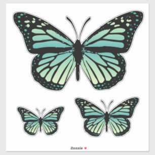 Teal Turquoise Butterfly Sticker
