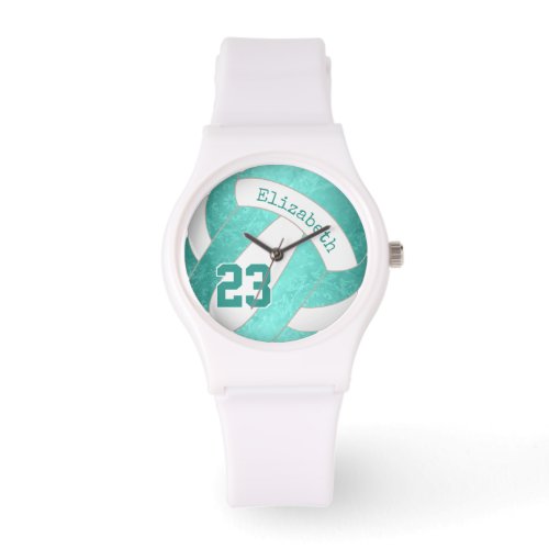 teal turquoise colorful girly volleyball watch