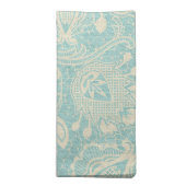 Teal Turquoise Floral Lace Napkin (Folded)