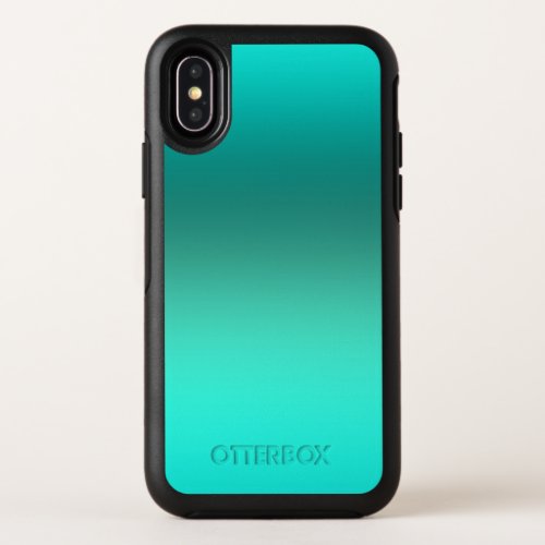 Teal Turquoise Gradient Color Ombre OtterBox Symmetry iPhone XS Case