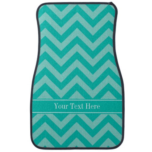 Teal Turquoise LG Chevron Teal Name Monogram Car Mat