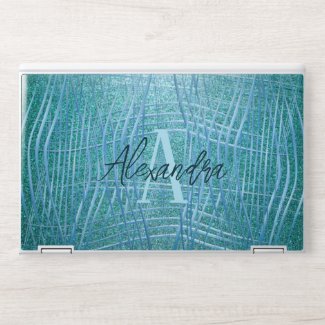 Teal Turquoise Metallic Glitter Modern Glam Luxury