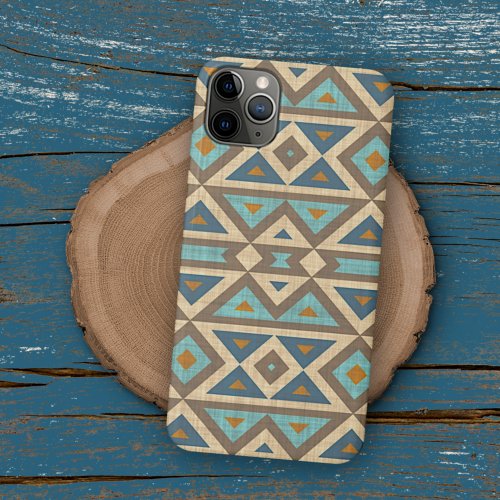 Teal Turquoise Orange Brown American Indian Art iPhone 11 Pro Max Case