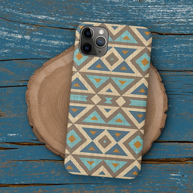 Teal Turquoise Orange Brown American Indian Art Case-Mate iPhone Case (Creator Uploaded)