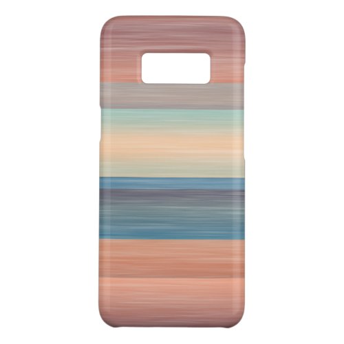 Teal Turquoise Orange Watercolor Stripes Pattern Case_Mate Samsung Galaxy S8 Case