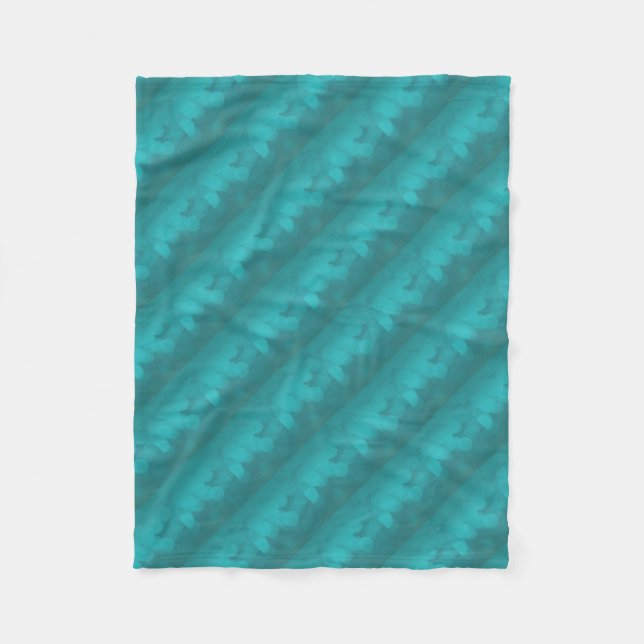 Teal Turquoise Pattern Fleece Blanket (Front)
