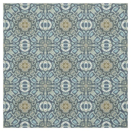 Teal Turquoise Seafoam Green Bali Batik Pattern Fabric