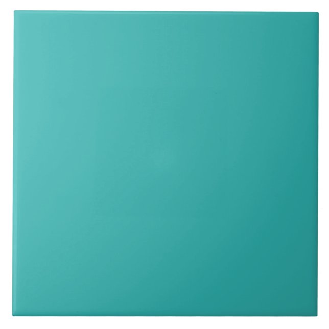 Teal Turquoise Solid Color Ceramic Tile (Front)