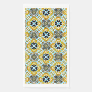 Teal, Turquoise, Yellow, & Grey Gemstones Pattern Paper Guest Towels