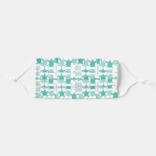 Teal Turtle Pattern Adult Cloth Face Mask