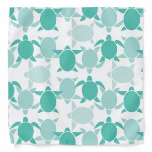 Teal Turtle Pattern Bandana