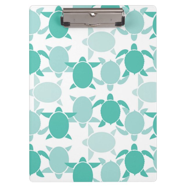 Teal Turtle Pattern Clipboard (Front)