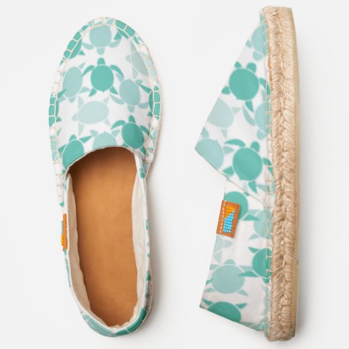 Teal Turtle Pattern Espadrilles