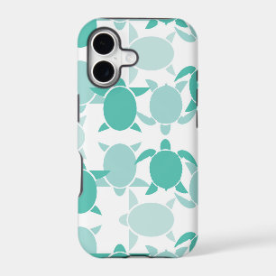 Teal Turtle Pattern iPhone 17 Case