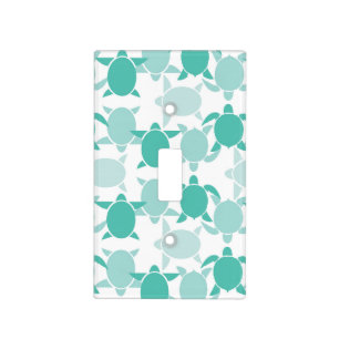 Teal Turtle Pattern Light Switch Cover