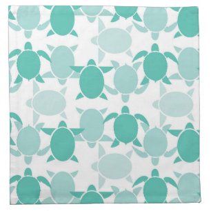 Teal Turtle Pattern Napkin