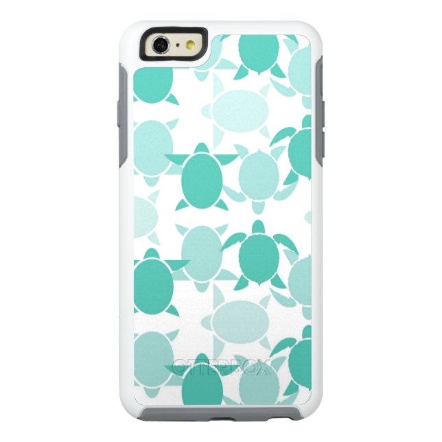 Teal Turtle Pattern Otterbox iPhone Case (Back)