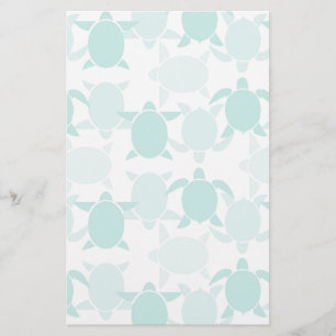 Teal Turtle Pattern Stationery