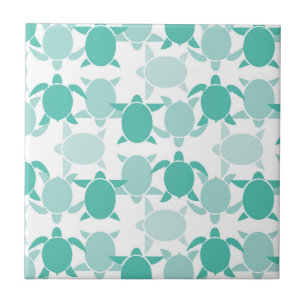 Teal Turtle Pattern Tile